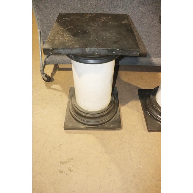 Pair Marble Italian Ionic Style Palatial Pedestals For Sale - Image 4 of 11