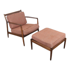 Mid 20th Century Dux Lowback Lounge Chair + Ottoman by Folke Ohlsson
