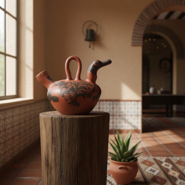 Mexican Hand Crafted Folk Art Ewer For Sale - Image 9 of 9