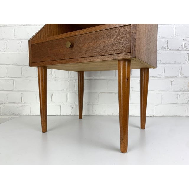 Brown Danish Nightstand with Shelf and Drawer in Teak, 1960s For Sale - Image 8 of 11