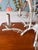 Late 20th Century Midcentury White Faux Bamboo Pagoda Tole Chandelier For Sale - Image 5 of 12