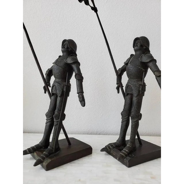 Early 20th Century Antique European Medieval Knight Iron Figures - a Pair For Sale - Image 5 of 11