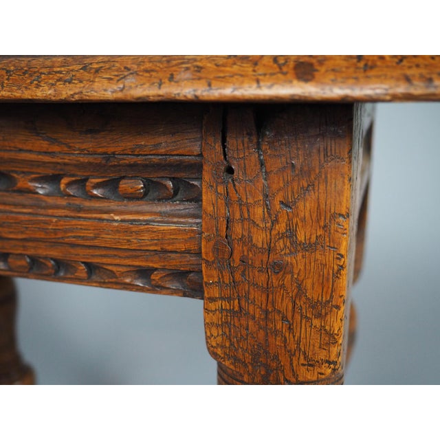 Wood Antique 17th Century English Joint Stool For Sale - Image 7 of 18