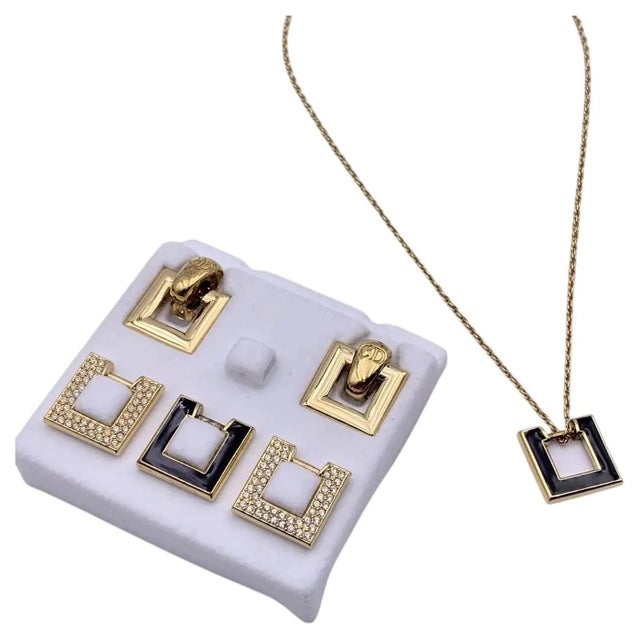 1980s Costume Jewelry Interchangeable Earrings and Necklace by Christian Dior 1 For Sale - Image 9 of 18