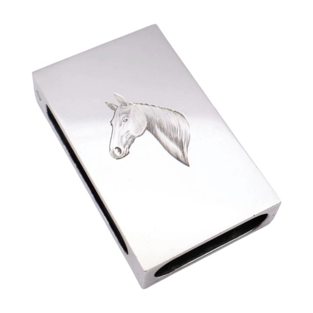 Vintage Asprey Sterling Silver Equestrian Horse Matchbook Case For Sale - Image 18 of 18
