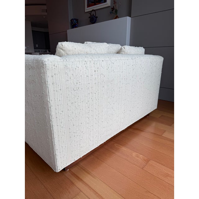 Pair of Loveseats in Nubby Cream Upholstery For Sale In Nashville - Image 6 of 9