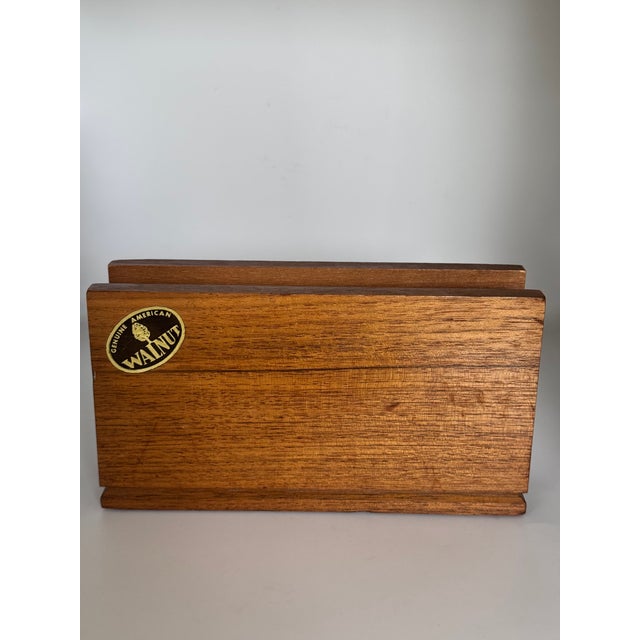 Mid 20th Century American Walnut Maritime Nautical Motif Napkin Holder For Sale - Image 9 of 10