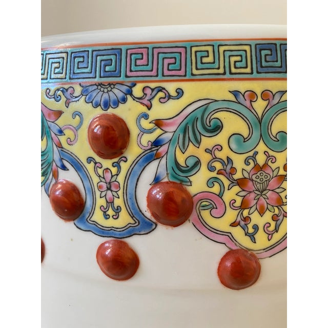 Vintage Famille Rose Pink Ceramic Garden Stool Table For Sale In Chicago - Image 6 of 8