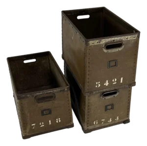 1940s Set of Three Vintage Suroy Thread Spool Boxes