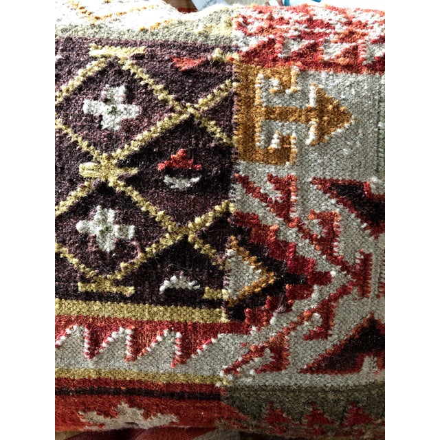 2010s Rustic Kilim Indoor Throw Pillow 18" Square For Sale - Image 5 of 9