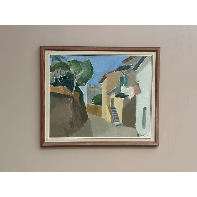 Hilmer Bengtsson, Southern Village, 1960s, Oil on Canvas, Framed For Sale - Image 4 of 18