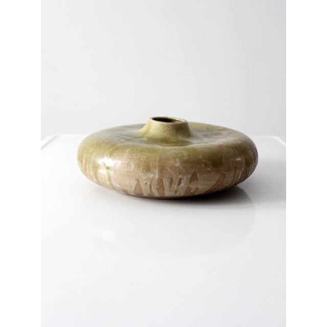 Vintage Studio Pottery Disc Vase For Sale - Image 6 of 9
