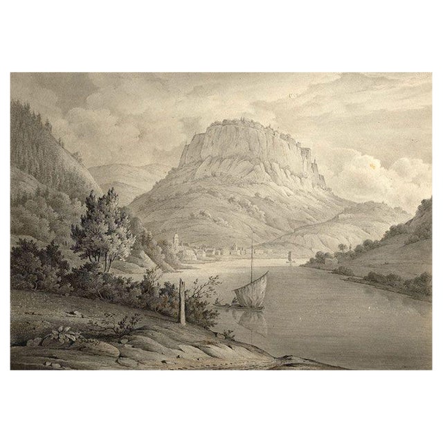 John Dugmore, Fortress of Königstein, Dresden, Early 19th Century, Watercolour For Sale