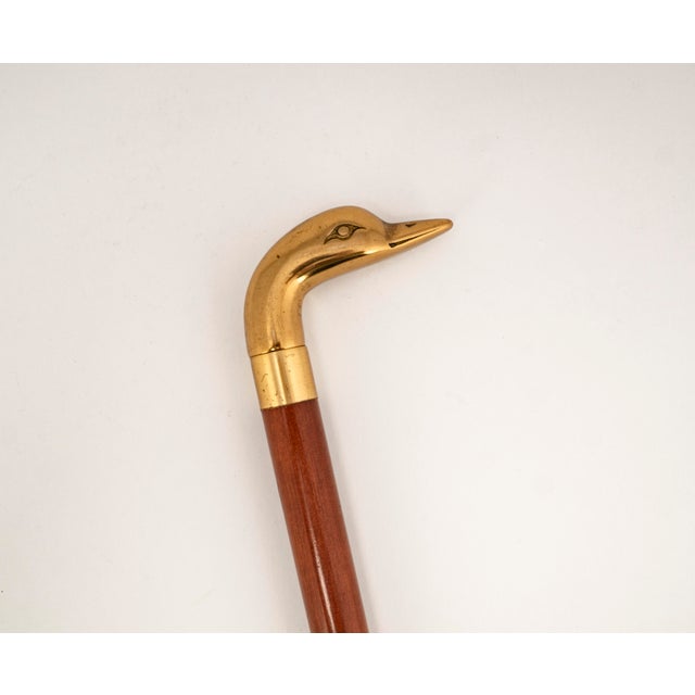 1960s Vintage Walking Stick with Brass Duck Head, 1960s For Sale - Image 5 of 13