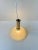 Gold Italian Art Deco Revival Pendant Lamp in Brass and Glass, 1970s For Sale - Image 8 of 9