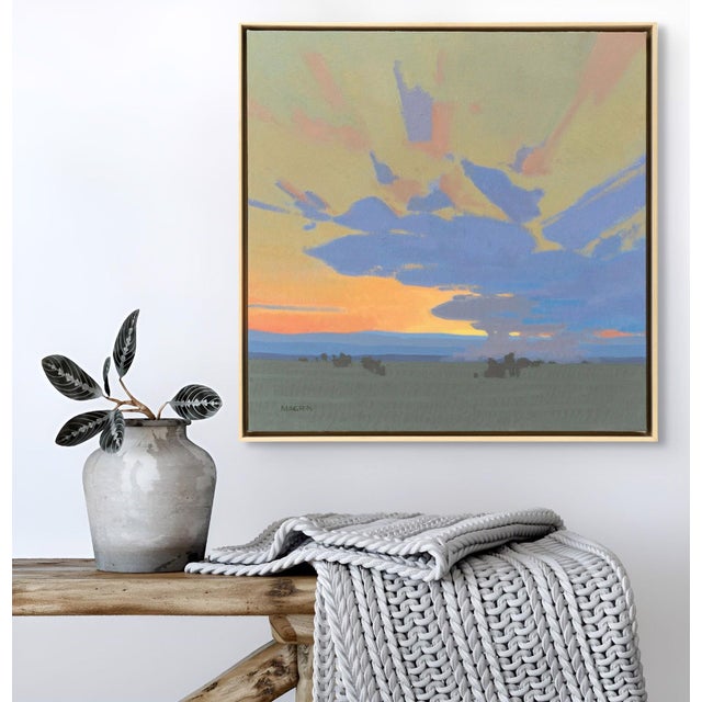 Across Hope by Michael Magrin | Oil on linen Landscape with sunset and clouds. For Sale - Image 4 of 5