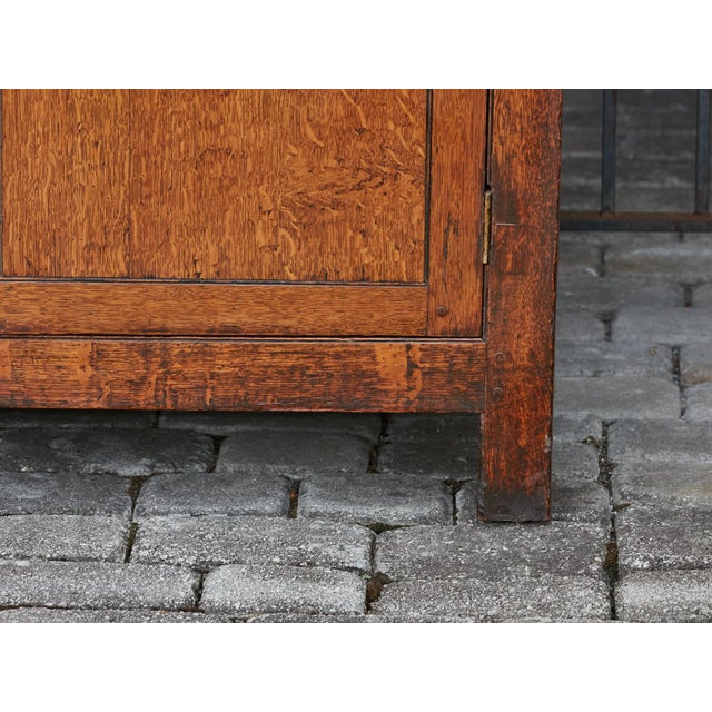 19th Century English Oak Buffet with Six Drawers, Two Doors and Brass Hardware For Sale - Image 10 of 12