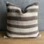 Creamy hemp rug pillow with stripes. Soft hand, linen blend backing with zipper closure. Spot cleaning is recommended, or...