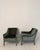 Mid-Century Modern French Lounge Chairs in Green Velvet and Lacquered Wood, 1950, Set of 2 For Sale - Image 9 of 17