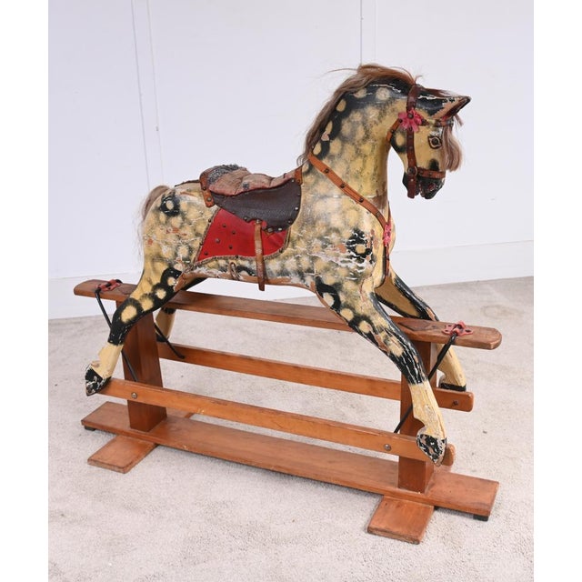 1920s Antique Wooden Rocking Horse Childrens Toy, 1920s For Sale - Image 5 of 11