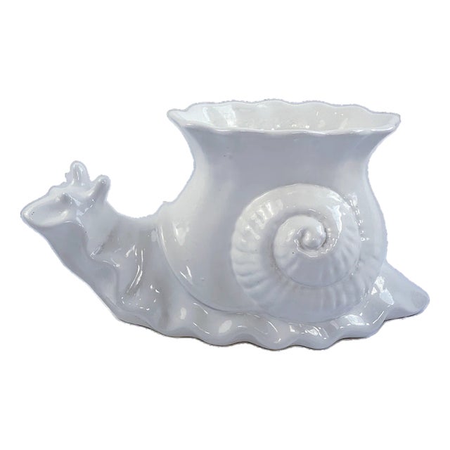1980's Blanc De Chine Large Snail Planter For Sale