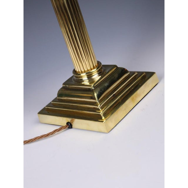 Antique English Brass Corinthian Column Table Lamp, 1880 For Sale - Image 12 of 13