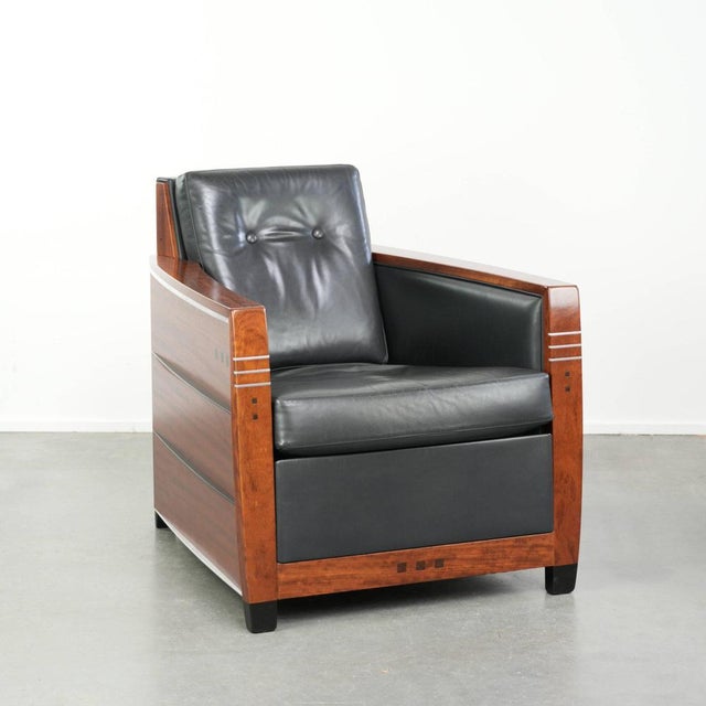 Art Deco Decoforma Series Frank Armchair in Black Cowhide Leather from Schuitema For Sale - Image 14 of 14