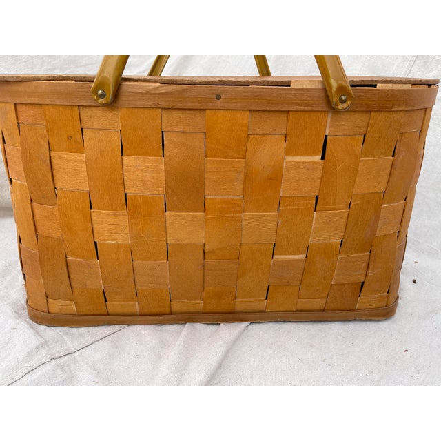 1970s Large Woven Shaker Style Picnic Basket Chairish