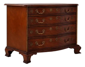 Baker Georgian Mahogany Serpentine Front Distressed Finish Chest