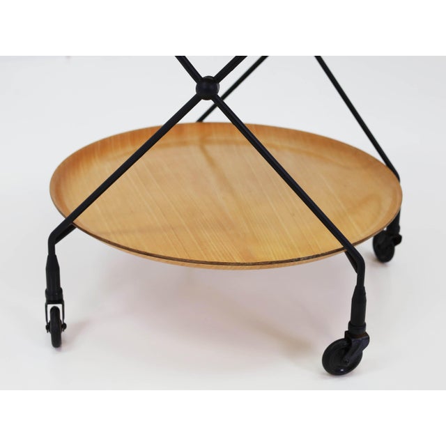 Black Foldable Serving Table with Detachable Trays by Paul Nagel for Jie Gantofta, Sweden, 1960 For Sale - Image 8 of 11