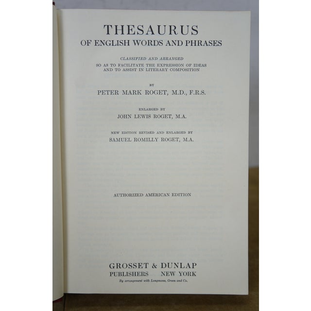 Animal Skin 1933 Roget's Thesaurus of English Words & Phrases Hb Book For Sale - Image 7 of 13
