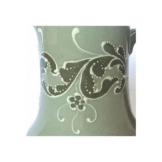 Antique English Esso Faience Leaf Pitcher For Sale - Image 5 of 6