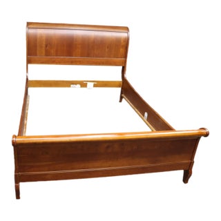 Ethan Allen Maison Collection Cherry Queen Sleigh Bed For Sale