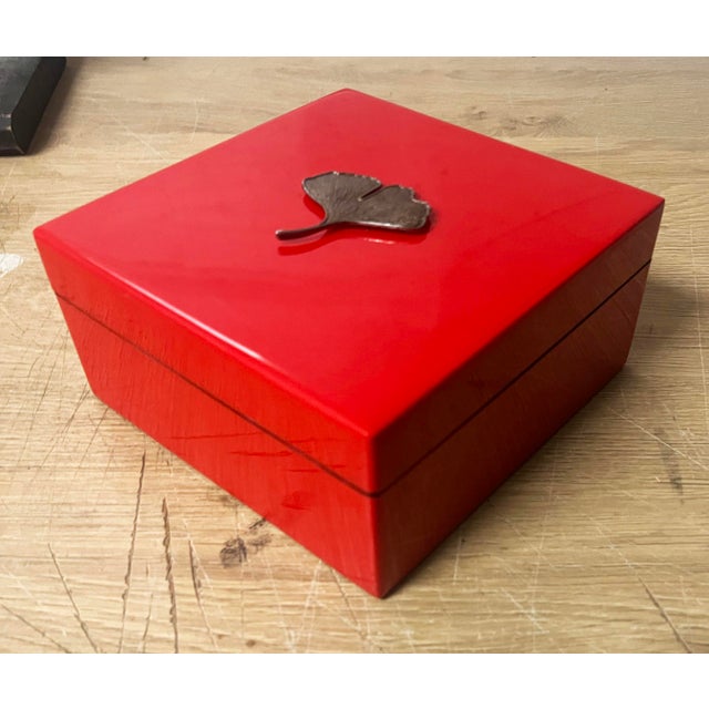 Art Deco Maison Dior Red Lacquer Box For Sale - Image 3 of 5