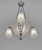 1930s Degue & Jamain French Art Deco Nickeled Bronze & Frosted Glass Chandelier 1930s For Sale - Image 5 of 13