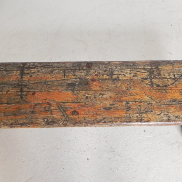 Wood Folding Bench in Steel and Pine, 1960s For Sale - Image 7 of 18