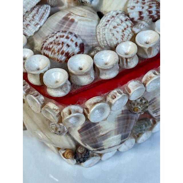 Antique Sea Shell Sailors Valentines Heart Shape Ring Box For Sale - Image 4 of 5