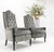 Wood Pair of Tall Tufted Backs Black Lacquer Frames Decorative Arm Chairs Thrones For Sale - Image 7 of 16