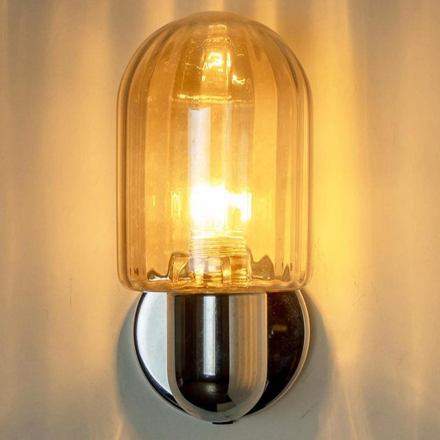 Gray Silver Chrome Wall Lights with Smoked Glass from Markslöjd, Sweden, 1970s, Set of 2 For Sale - Image 8 of 14