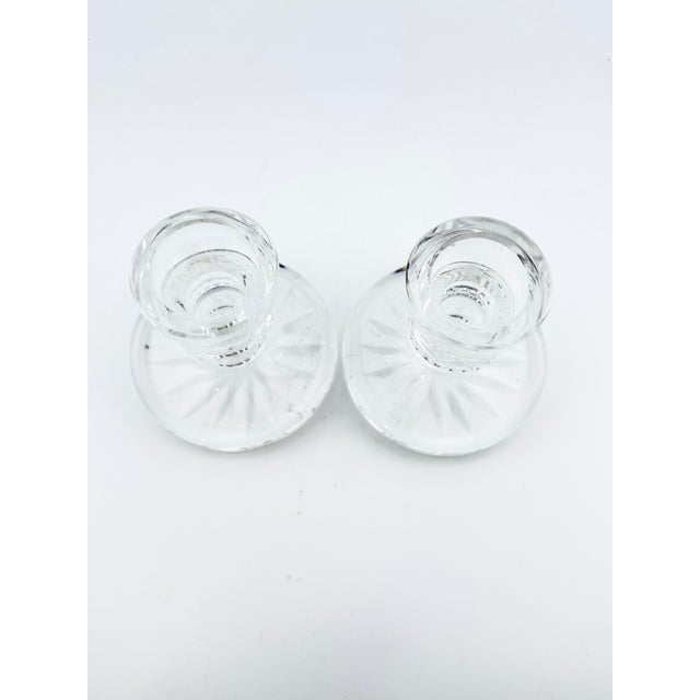 Waterford Crystal Vintage Waterford Cut Crystal Taper Candlestick Holders-a Pair For Sale - Image 4 of 6