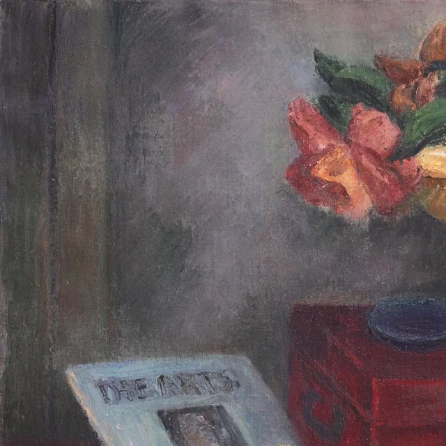 Textile 'Ginger Cat With Still Life' by Jay Risling, 1941, Works Progress Administration, Modernist, San Francisco Art Association, Museum of Modern Art For Sale - Image 7 of 9