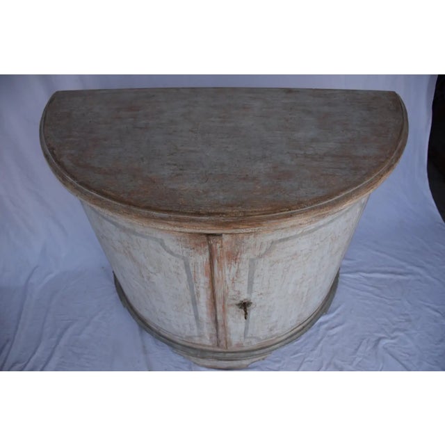 Italian Painted Demi Lune Cabinet For Sale - Image 11 of 13