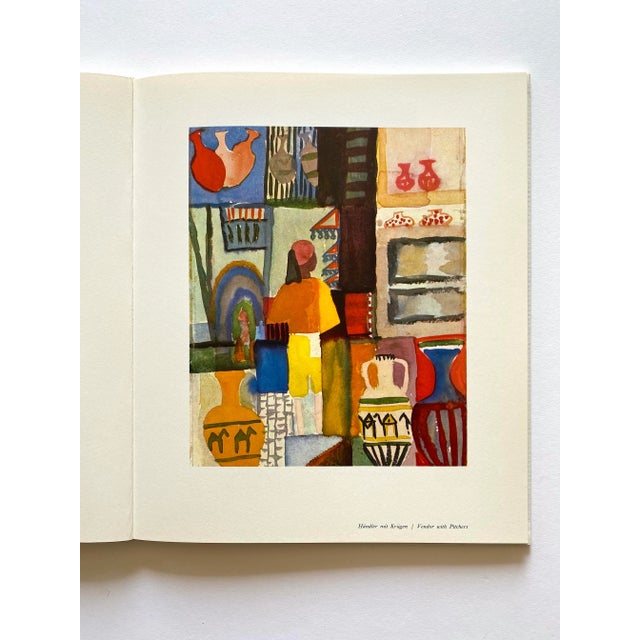 Textile August Macke " Tunisian Watercolors and Drawings " Vintage 1969 1st Edition Lithograph Print Hardcover Modernist Art Book For Sale - Image 7 of 12