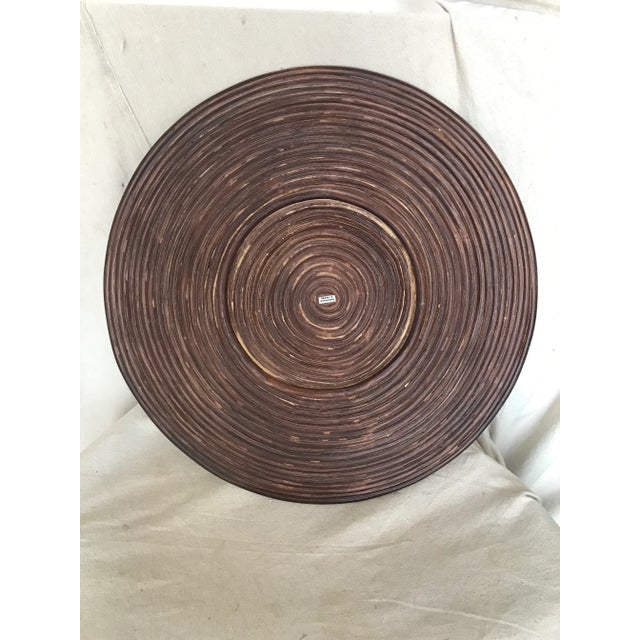 Vintage 1970s Coiled Bent Bamboo Pencil Reed Bowl & Plate - Pair For Sale In Palm Springs - Image 6 of 7