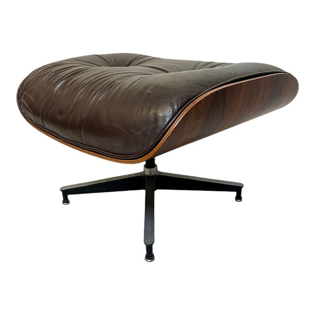 Vintage Herman Miller Eames Ottoman - Brown Leather For Sale