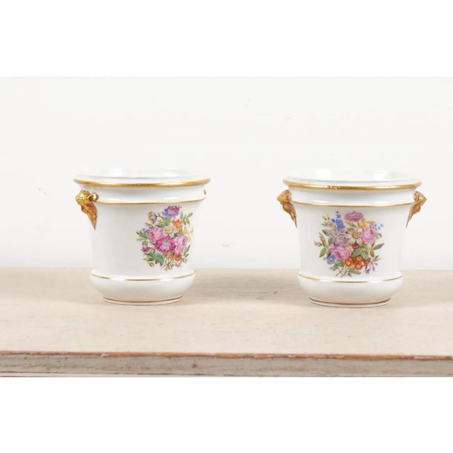 Late 18th Century French Porcelain Cachepots - a Pair For Sale - Image 11 of 13