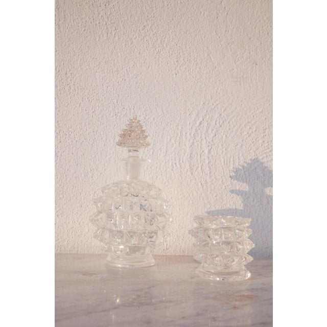 Exquisite and unique rare set of 4 vases attributed to Ercole Barovier using the Rostrato glass technique. The set is sold...