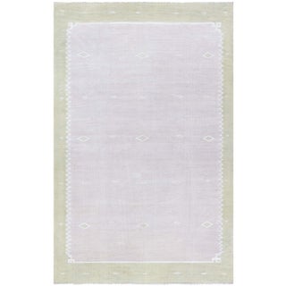 Doris Leslie Blau Indian Dhurrie - Mid-Century Lavender Flatweave Cotton Rug For Sale