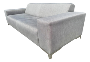 Modern Thayer Coggin Silver Upholstered Sofa