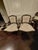 Sold as a pair • Louis XV-inspired / French Provincial style • Carved wood frames • Cabriole legs • Floral tapestry-style...